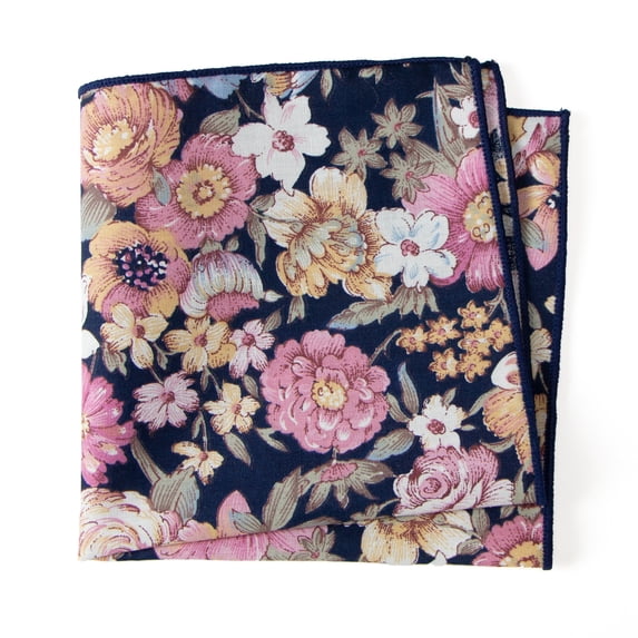 Spring Notion Cotton Floral Handkerchief Pocket Squares for Men