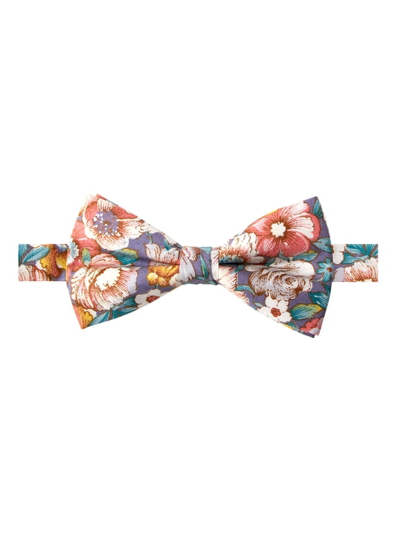 Men's Cotton Floral Print Pre-tied Bow Tie