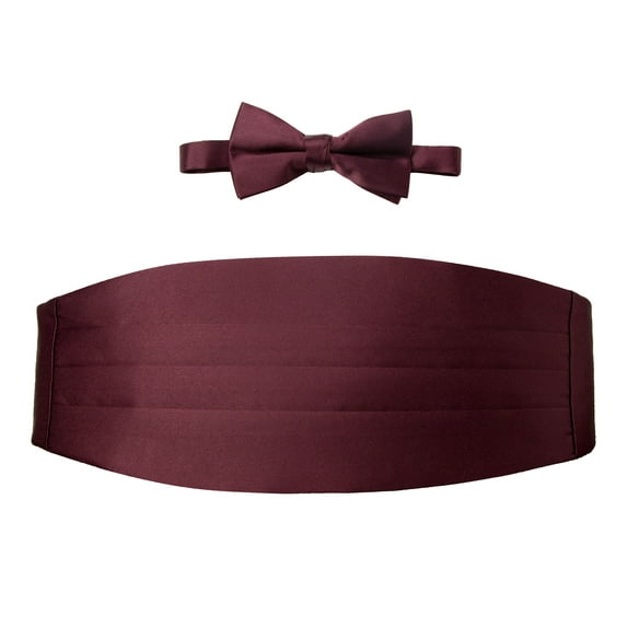 Spring Notion Men's Cummerbund and Bow Tie Set Dark Burgundy