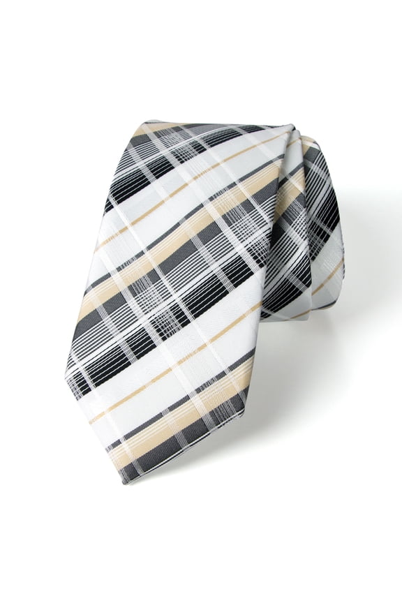 Men's Elegant Fine Tartan Microfiber Woven Tie