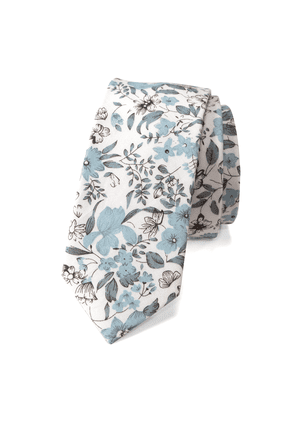 Men's Floral Print Cotton Skinny Tie