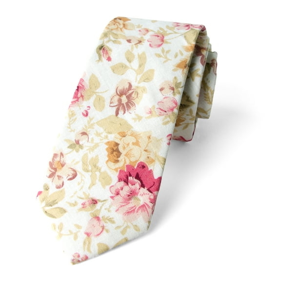 Spring Notion Men's Floral Print Cotton Skinny Tie