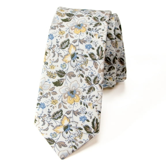 Spring Notion Men's Floral Print Cotton Skinny Tie