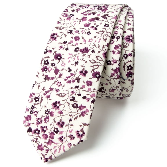 Spring Notion Men's Floral Print Cotton Skinny Tie