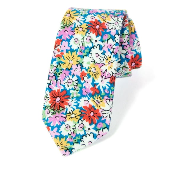 Spring Notion Men's Floral Print Cotton Skinny Tie