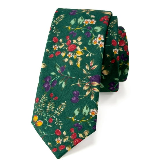 Spring Notion Men's Floral Print Cotton Skinny Tie