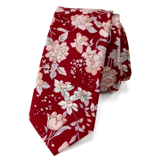 Spring Notion Men's Floral Print Cotton Skinny Tie