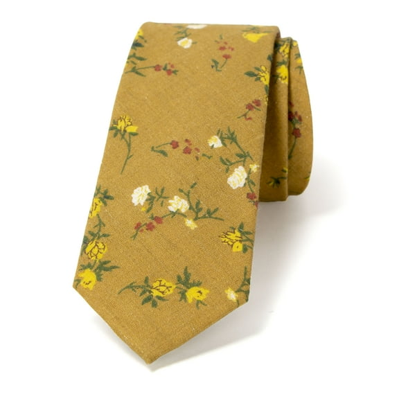 Spring Notion Men's Floral Print Cotton Skinny Tie