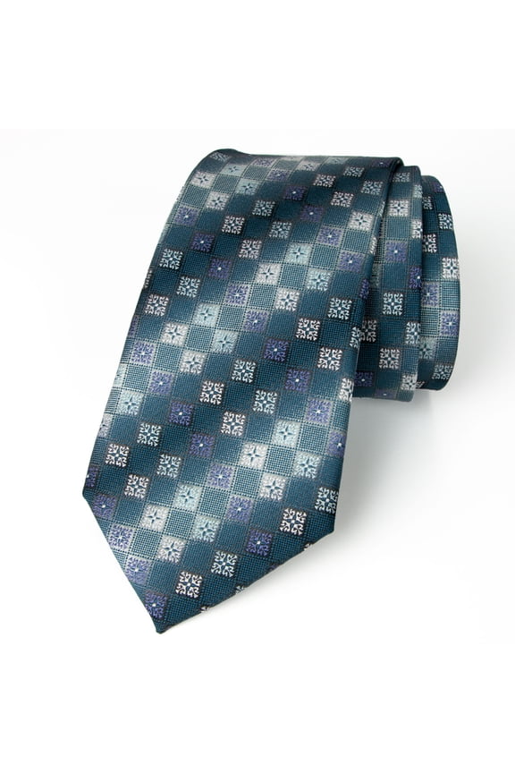 Men's Geometric Medallion Microfiber Woven Tie