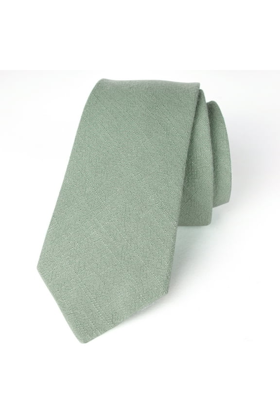 Men's Linen Blend Skinny Necktie Teal
