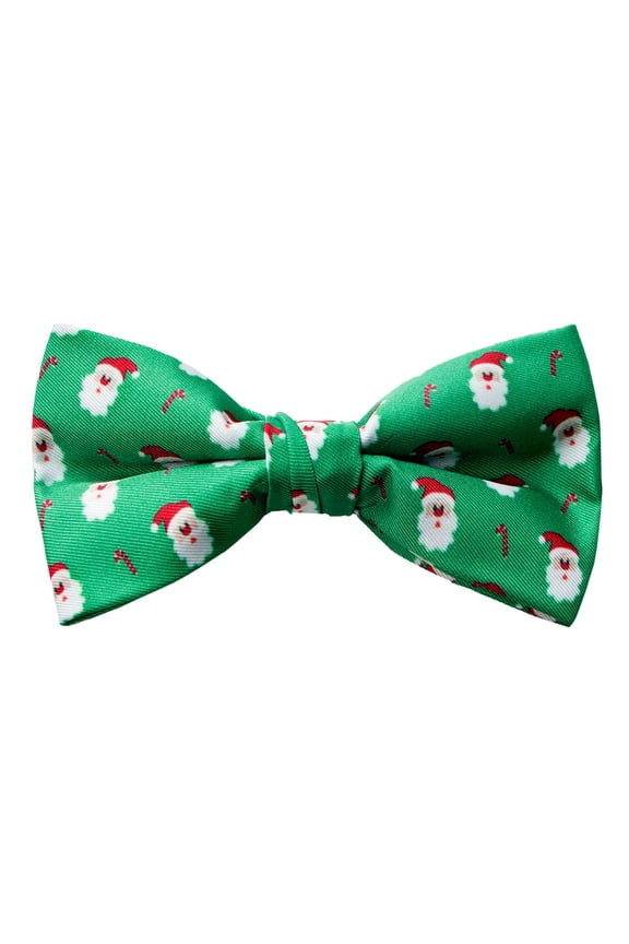 Men's Printed Microfiber Christmas Theme Pretied Bow Tie