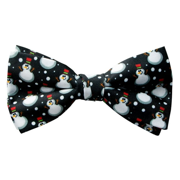 Spring Notion Men's Printed Microfiber Christmas Theme Pretied Bow Tie