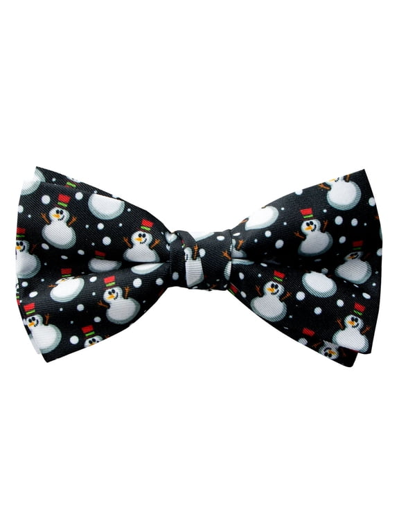 Men's Printed Microfiber Christmas Theme Pretied Bow Tie