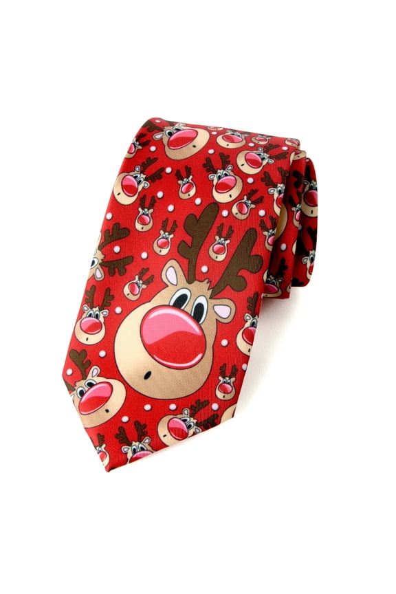 Men's Printed Microfiber Christmas Theme Tie