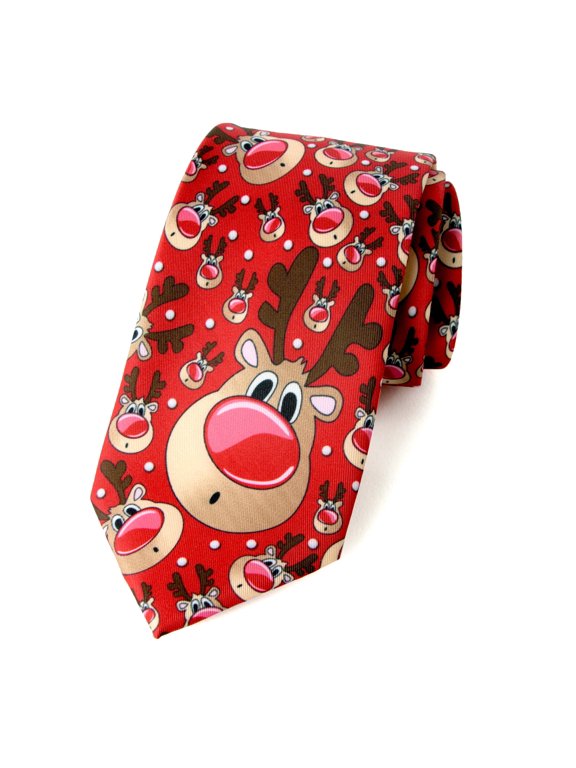 Men's Printed Microfiber Christmas Theme Tie