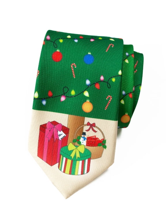 Men's Printed Microfiber Christmas Theme Tie