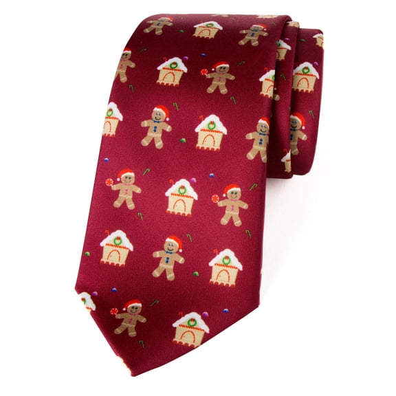 Spring Notion Men's Printed Microfiber Christmas Theme Tie