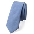 thumbnail image 1 of Spring Notion Men's Solid Color Chambray Cotton Skinny Tie, 1 of 2