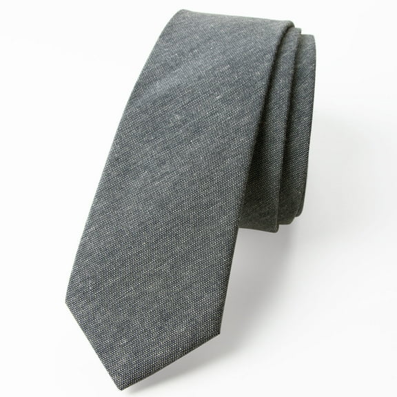 Spring Notion Men's Solid Color Chambray Cotton Skinny Tie
