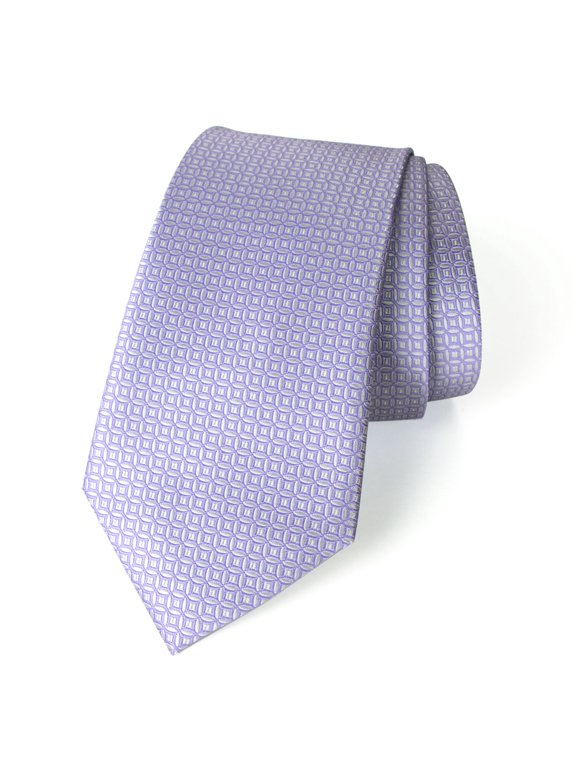 Men's Textured Solid Color Microfiber Woven Tie, Lilac