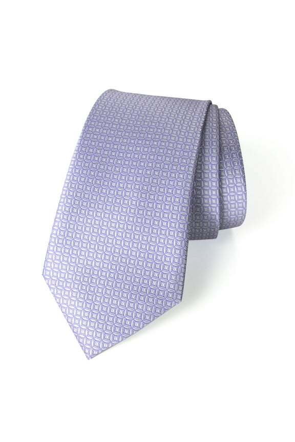 Men's Textured Solid Color Microfiber Woven Tie, Lilac