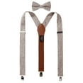 thumbnail image 1 of Spring Notion Mens' Mottled Linen Suspenders and Bow Tie Set, 1 of 1