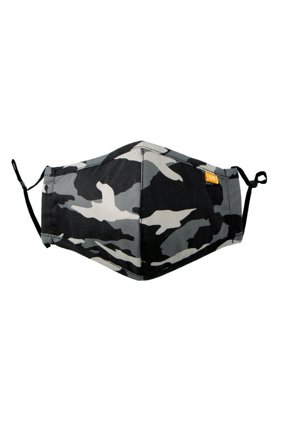 Reusable Washable Camouflage Cotton Cloth Face Mask for Adults and Kids Black Large