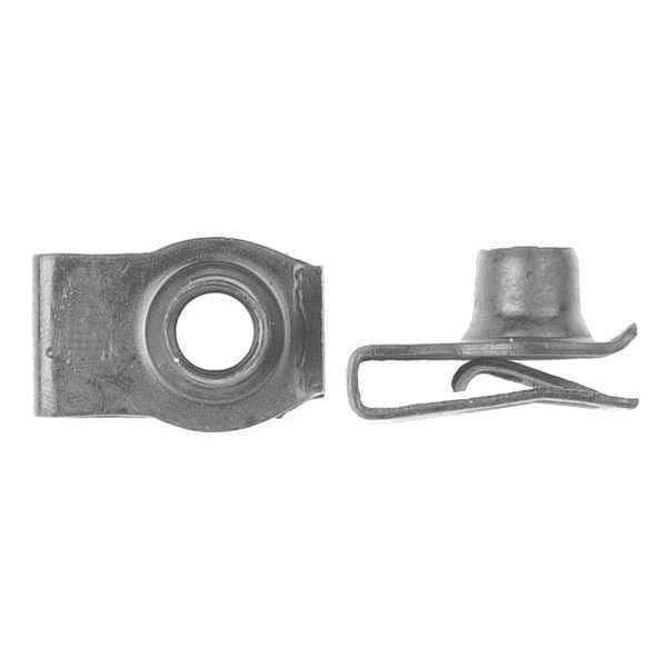 Newport Fasteners Spring Nut, #8-32, U Shape, Steel, Not Graded, Black... Newport Fasteners Spring Nut, #8-32, U Shape, Steel, Not Graded, Black...
