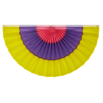 Spring Nylon Pleated Fans by Old Glory Bunting.  2' x 4' Fully Sewn Easter 3 Stripe Fan Flag Bunting Banner. Pleated Fans Made in The USA! Free Shipping Available!