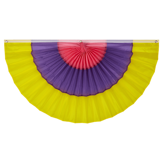 Spring Nylon Pleated Fans by Old Glory Bunting. 2' x 4' Fully Sewn Easter 3 Stripe Fan Flag Bunting Banner. Pleated Fans Made in The USA! Free Shipping Available!