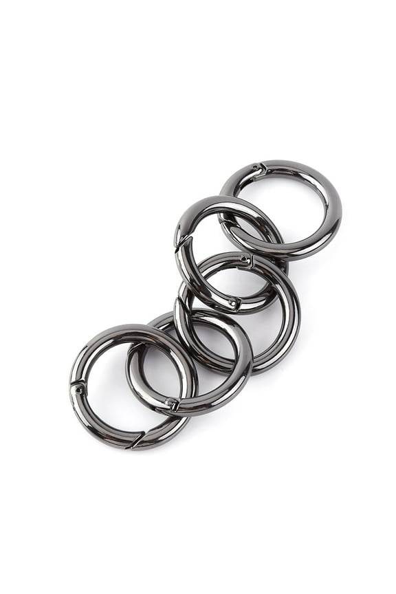 Spring O-Ring Clips Hook,5PCS Mini Zinc Alloy Round Carabiner Spring Snap Clips Hook Keychain Keyring Buckle