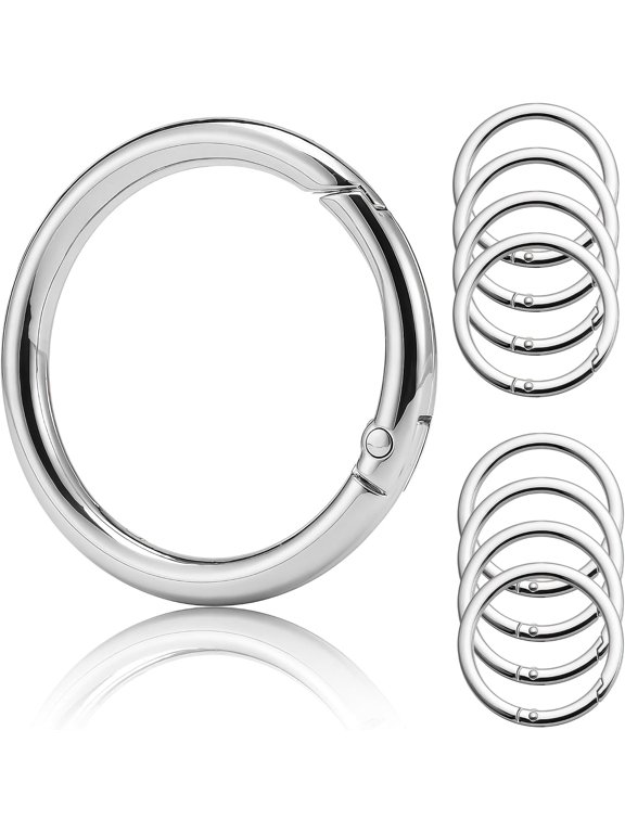 Spring O Rings, Round Circle Carabiner Clip,Large Metal Key Ring Clip for ,Keyring,Buckle,Bags,Purses