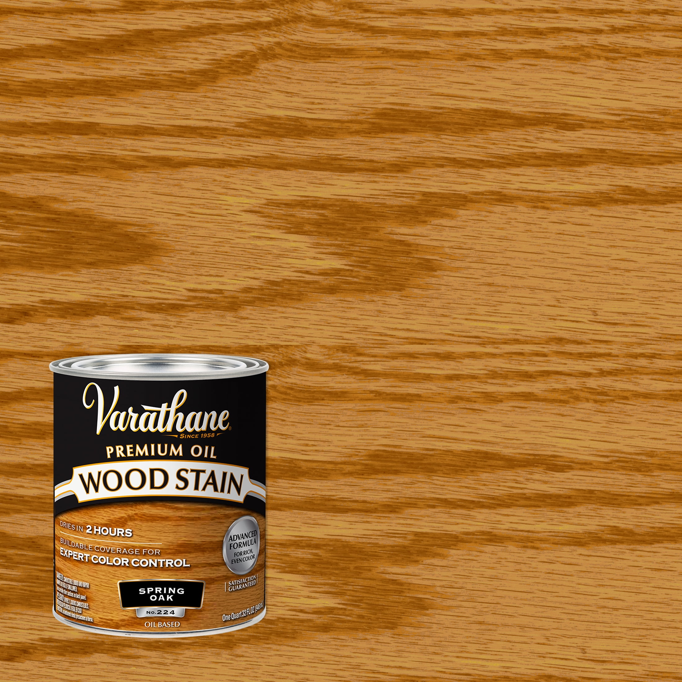 2 Pack, Spring Oak, Varathane Premium Oil-Based Interior Wood Stain-211715H, Quart