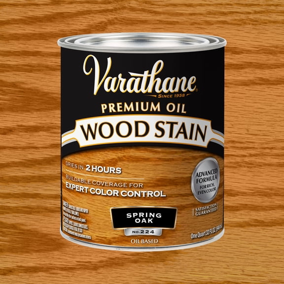 Spring Oak, Varathane Premium Oil-Based Interior Wood Stain-211715H, Quart