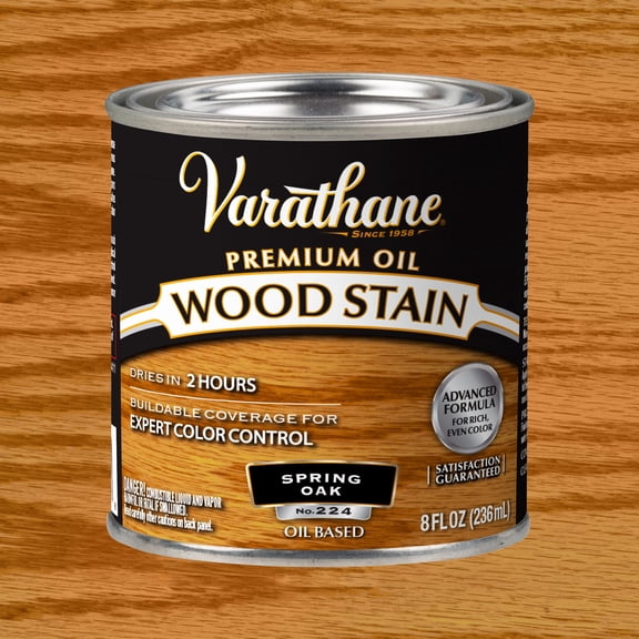 Spring Oak, Varathane Premium Oil-Based Interior Wood Stain-211792, Half Pint