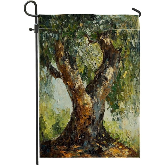 Spring Olive Tree Garden Flag 12x18 Inch Double Sided Nature Landscape Canvas Outdoor Front Yard Lawn Decoration