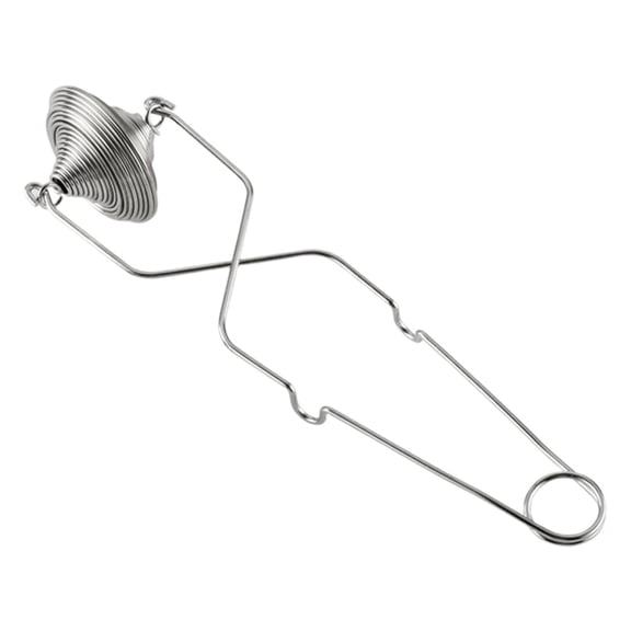 Spring Operated Stainless Steel Powdered Sugar and Flour Duster Shaker, Handheld Baking Dusting Wand with Fine Mesh Screen, Dispenser for Spices, Cocoa and Dry Baking Ingredients