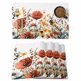 thumbnail image 1 of Spring Orange Floral Placemats Set of 6, Country Vintage Farm Flower Green Leaf Non-Slip Place Mats Washable Table Mats for Kitchen Dining Table Decorations Indoor/Outdoor, 1 of 9