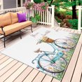 thumbnail image 1 of Spring Outdoor Rug 4x6 Ft, Non Slip Washable Area Rug, Farmhouse Bicycle Botanical Floral Flowers Patio Rugs Carpet Runner, Large Floor Mat for Indoor/Outdoor Deck Porch Camping, 1 of 8
