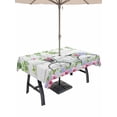 thumbnail image 1 of Spring Outdoor Tablecloth - 54x80 Inch Rectangle Dining Table Cover, Bicycles Botanical Rose Leaves Butterfly Wood Grain Waterproof Outdoor Table Cloth with Umbrella Hole & Zipper for Picnic/Patio, 1 of 7