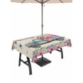 thumbnail image 1 of Spring Outdoor Tablecloth - 54x80 Inch Rectangle Dining Table Cover, Farmhouse Retro Truck Botanical Rose Butterfly Waterproof Outdoor Table Cloth with Umbrella Hole & Zipper for Picnic/Patio/Party, 1 of 7