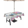 thumbnail image 1 of Spring Outdoor Tablecloth - 54x80 Inch Rectangle Dining Table Cover, Truck Botanical Floral Leaf Butterfly Wooden Grain Waterproof Outdoor Table Cloth with Umbrella Hole & Zipper for Picnic/Patio, 1 of 7