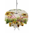 thumbnail image 1 of Spring Outdoor Tablecloth - 60 Inch Round Dining Table Cover, Bicycles Botanical Sunflowers Leaves Butterfly Waterproof Outdoor Table Cloth with Umbrella Hole & Zipper for Picnic/Patio/Party, 1 of 7