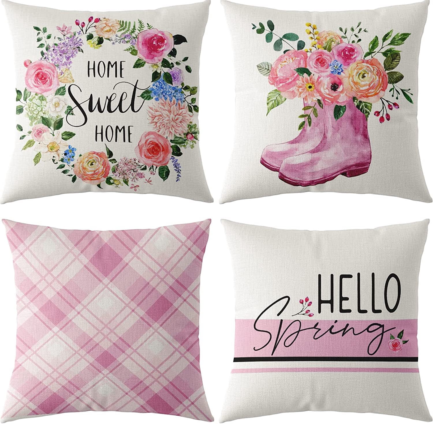 Miuyunya Outdoor Throw Pillow Covers - 12x20 Inch, Set Of 4, Daisy Floral Gnome Pattern - View #9