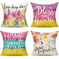 thumbnail image 1 of Spring Outdoor Throw Pillow Covers 18x18 Set of 4 Decorative Cushion Cases Home Porch Garden Decor for Patio Furniture Couch Bed Sofa,Watercolor Birds Floral Summer, 1 of 5