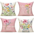 thumbnail image 1 of Spring Outdoor Throw Pillow Covers 20x20 Set of 2 Garden Flowers Farmhouse Patio Decorative Cushion Covers Home Decor Couch for Sofa Bedroom Livingroom, Pink, 1 of 5