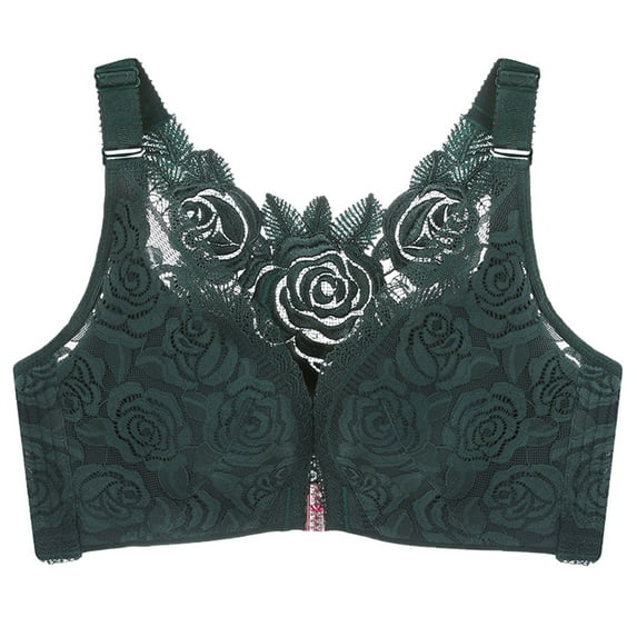 Spring Under Outfit Bras for Women,Beauty Back Front Closure Bras for Women ,Rose Lace Wireless Bras for Women Support,Push Up Hollow Out Bra Underwear Bras