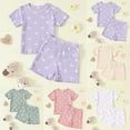 thumbnail image 1 of Spring Outfit Toddler Girl 2T Toddler Baby Girl Summer Clothes Short Sleeve Bow Print T Shirt Tops Shorts Set 6 12 18 24 Months 2T 3T 4T Outfits, 1 of 9