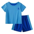 thumbnail image 1 of Spring Outfits Girls Toddler Boy Girls Casual Lightweight Tees T Shirt Tops Shorts 2 Piece Outfit Toddler Girls Clothes Blue 18 Months-24 Months, 1 of 3
