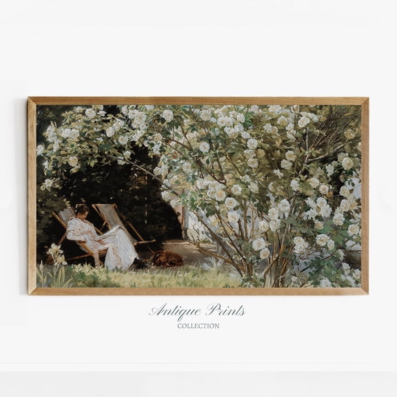 Spring Painting 4K Tv Art Vintage Floral Landscape Samsung Tv Art Rustic Farmhouse Poster , Poster Print Only